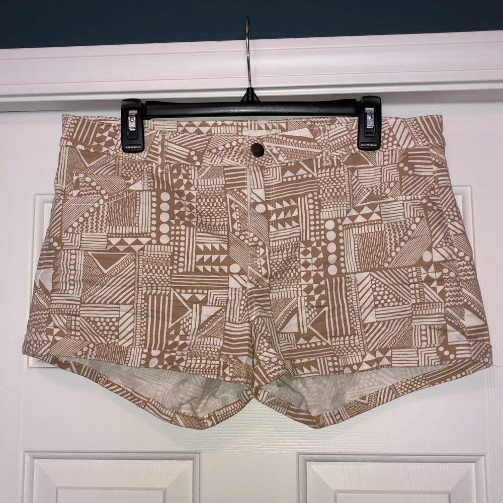H&M khaki and white shorts.